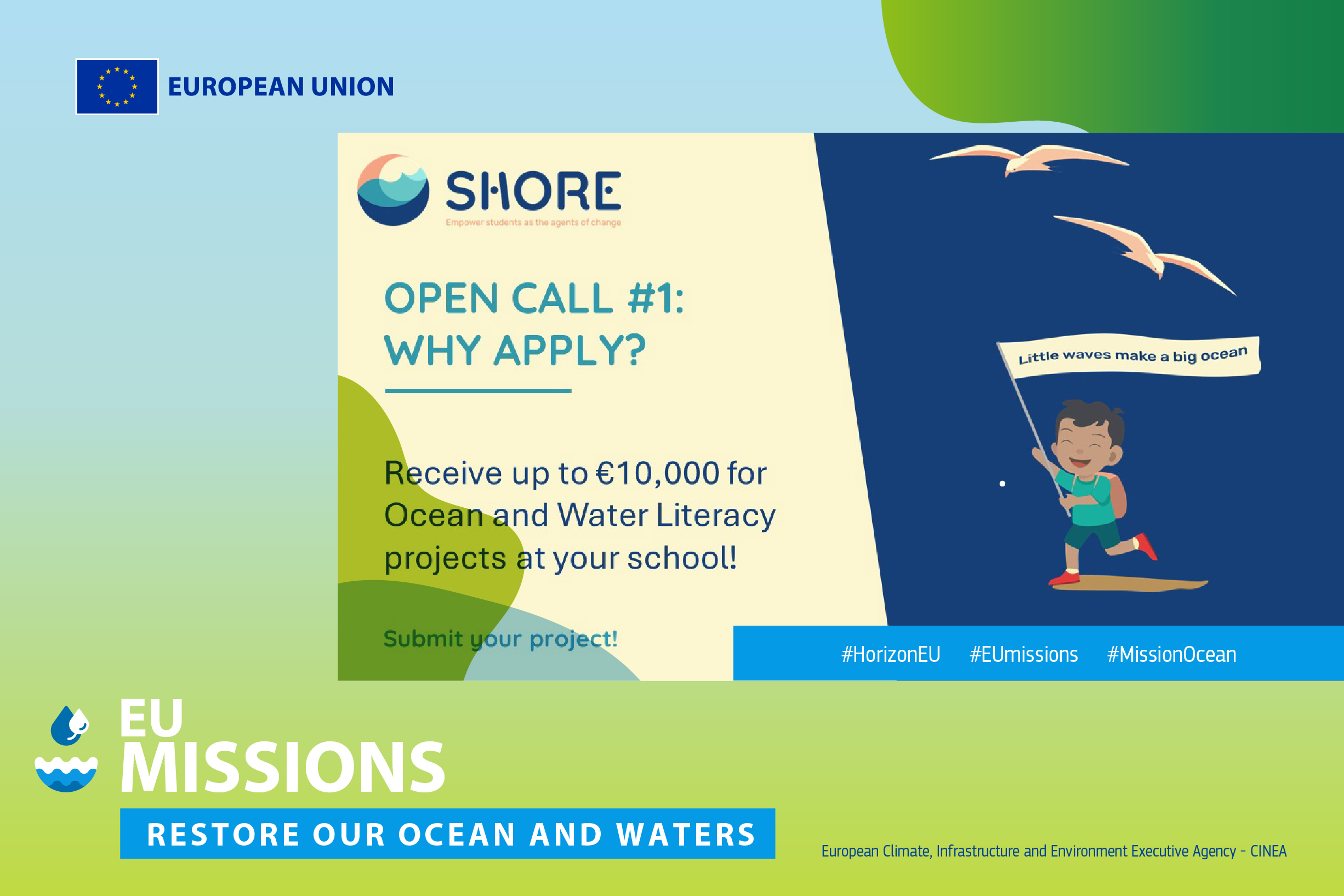Ανοιχτή πρόσκληση του έργου SHORE με διαθέσιμες επιχορηγήσεις για σχολεία που φτάνουν έως 10.000 €